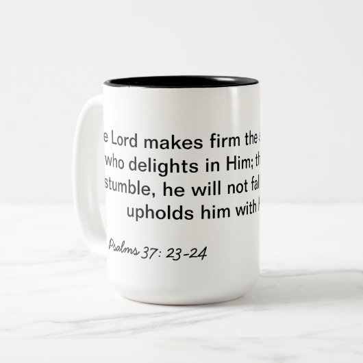 Psalm-37:23 - 24 zweifarbige tasse (Vorderseite Links)