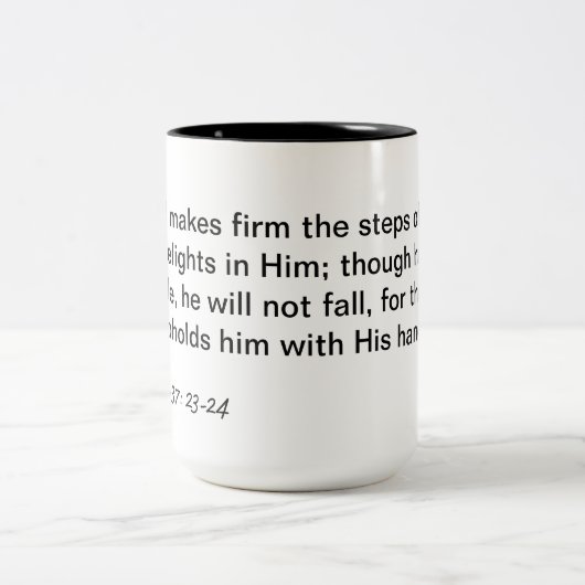 Psalm-37:23 - 24 zweifarbige tasse (Mittel)