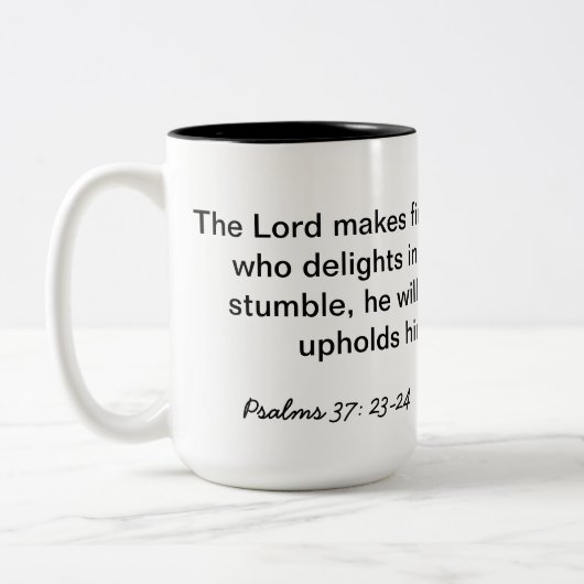 Psalm-37:23 - 24 zweifarbige tasse (Links)