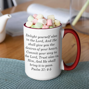 Psalm 37:4-5 Custom Scripture Two-Tone Coffee Tass Tasse