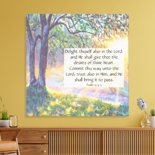 Psalm 37:4-5 Leinwanddruck (Insitu (Wohnzimmer))