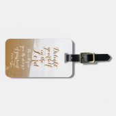 Psalm 37:4 Bibelverse, Sandstrand und Ozean, Gepäckanhänger (Vorderseite horizontal)