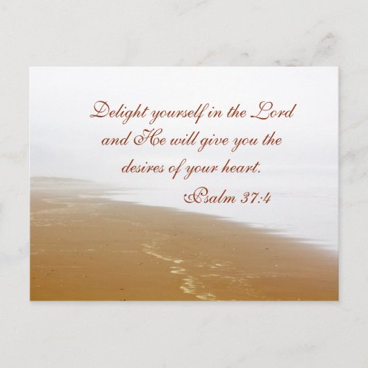 Psalm 37:4 Bibelverse, Sandy Ocean Beach Custom Postkarte (Vorderseite)