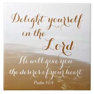 Psalm 37:4 Bibelverse, Sandy Ocean Beach Fliese
