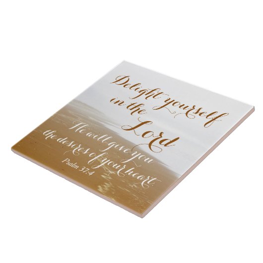 Psalm 37:4 Bibelverse, Sandy Ocean Beach Fliese (Seite)