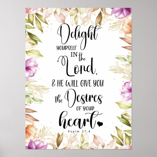 Psalm 37:4 Erfreue dich  Poster (Vorne)