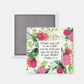 Psalm 37:4 Erfreuen Sie sich im Lord Clover Magnet (Vorderseite/Rückseite)