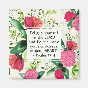 Psalm 37:4 Erfreuen Sie sich im Lord Clover Magnet