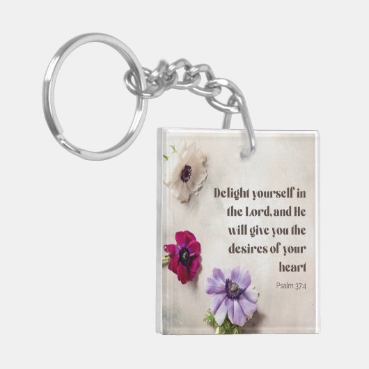 Psalm 37:4 Freude im Herrn, Bibelverse Schlüsselanhänger (Vorderseite links)