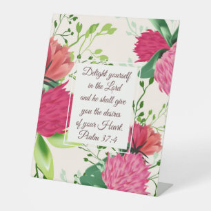 Psalm 37:4 Freuen Sie sich auf die Blume des Herrn Sockelschild