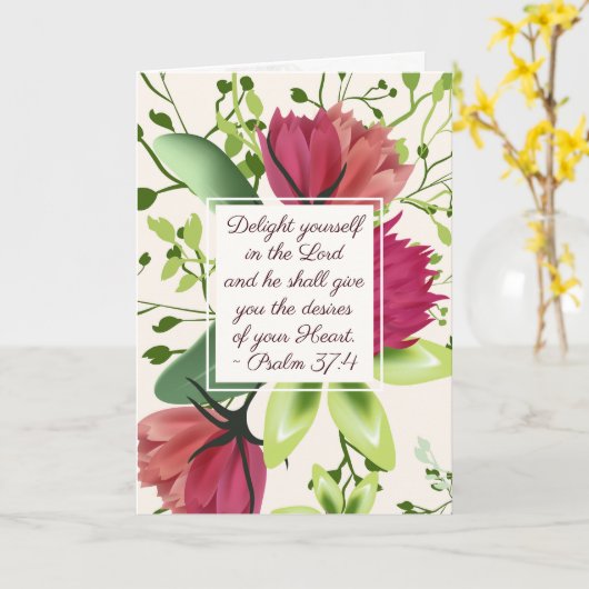 Psalm 37:4 Freuen Sie sich im Lord Clover Karte (Gelbe Blume)