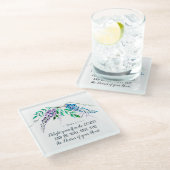 Psalm 37:4 Freut euch im Herrn, Bläserin Glasuntersetzer (Schrägansicht)