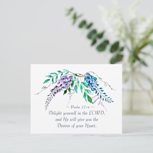 Psalm 37:4 Freut euch im Herrn, Bläserin Postkarte (Stehend Vorderseite)