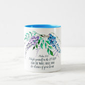 Psalm 37:4 Freut euch im Herrn, Bläserin Zweifarbige Tasse (Mittel)