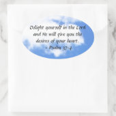 Psalm 37:4 ovaler aufkleber (Tasche)