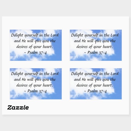 Psalm 37:4 rechteckiger aufkleber (Blatt)