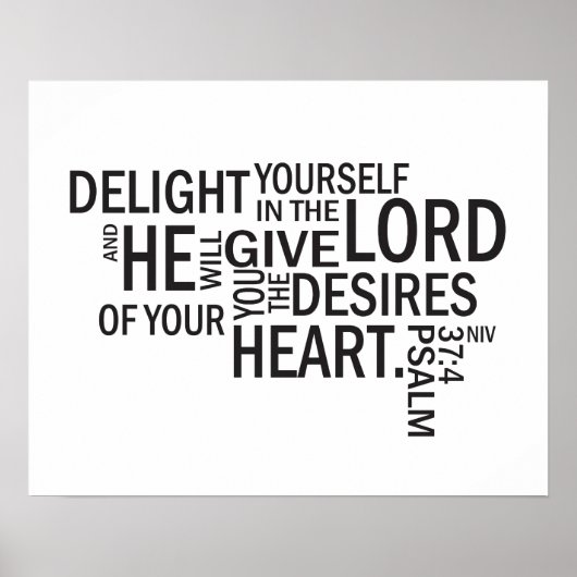Psalm 37:4 "Wünsche eures Herzens" U-Bahn Art Poster (Vorne)
