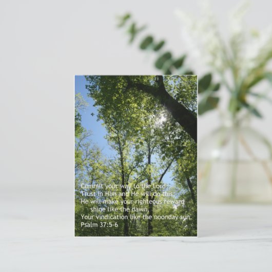 Psalm 37:5-6 postkarte (Stehend Vorderseite)