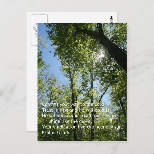 Psalm 37:5-6 postkarte (Vorne/Hinten)