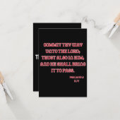 Psalm 37:5 KJV Bibelschrift Begrüßung Karte (Vorderseite/Rückseite Beispiel)