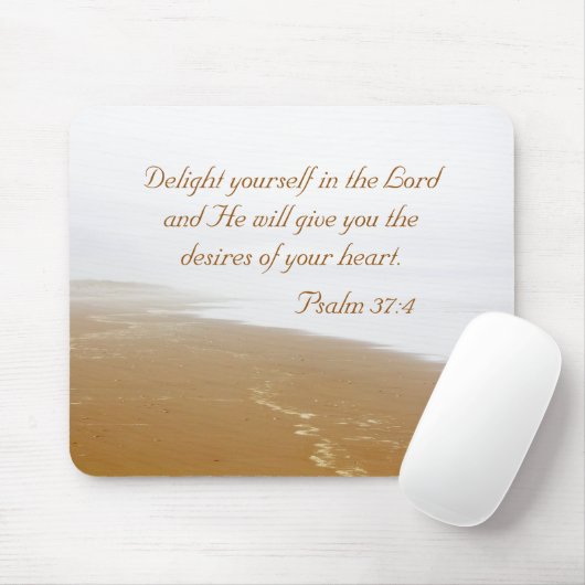 Psalm 37 Bibelverse und Sandy Ocean Beach Mousepad (Mit Mouse)