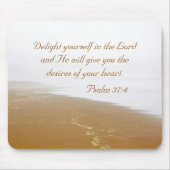 Psalm 37 Bibelverse und Sandy Ocean Beach Mousepad (Vorne)