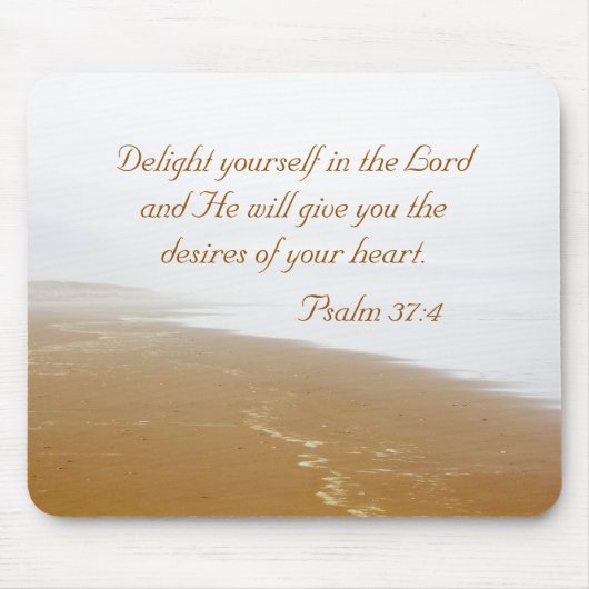 Psalm 37 Bibelverse und Sandy Ocean Beach Mousepad (Vorne)