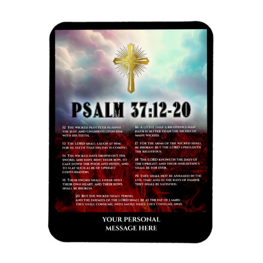 Psalm 37 Verse 12 bis 20 Bibelangebot des alten Te Magnet (Vertikal)