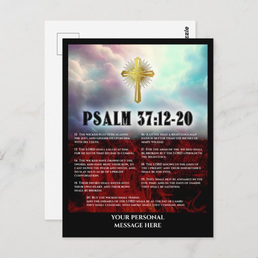 Psalm 37 Verse 12 Thru 20 Himmel und Hölle Postkarte (Vorne/Hinten)