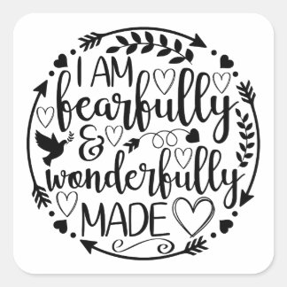 Psalm 39 Wonderfully Made Christian Scripture  Quadratischer Aufkleber