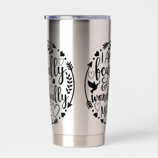 Psalm 39 Wonderfully Made Christian Scripture  Thermobecher (Rechts)