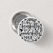Psalm 39 Wunderbar gemacht Christliche Schrift Button (Vorne & Hinten)