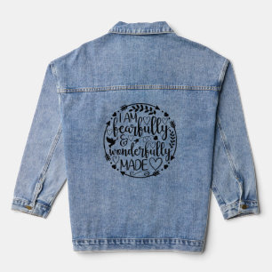 Psalm 39 Wunderbar gemacht Christliche Schrift  Jeansjacke