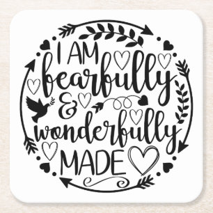 Psalm 39 Wunderbar gemacht Christliche Schriftstel Rechteckiger Pappuntersetzer