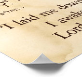 Psalm 3: 5 auf Hebräisch und Englisch Poster (Ecke)