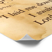 Psalm 3: 5 Hebräisch und Englisch Poster (Ecke)