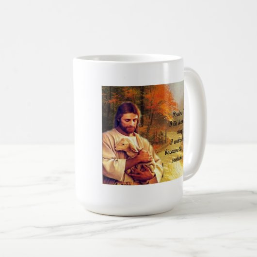 Psalm-3:5 Tasse (VorderseiteRechts)