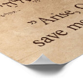 Psalm 3: 7 auf Englisch und Hebräisch Poster (Ecke)