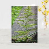 Psalm-40:2 Farn u. Felsen-Schrifts-Karte Karte (Gelbe Blume)