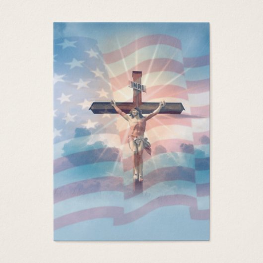 Psalm 40 Scripture Crucifix American Flag (Vorderseite)