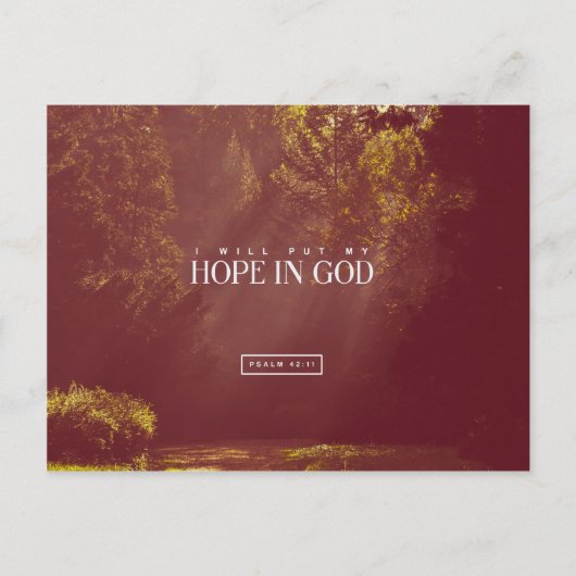 Psalm 42:11 - Ich setze meine Hoffnung auf Gott Postkarte (Vorderseite)