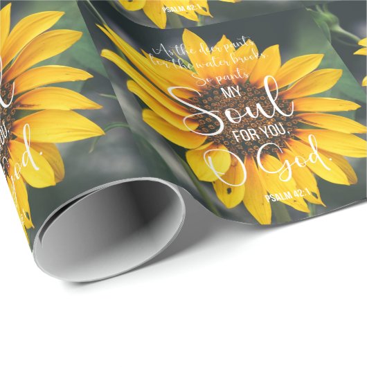 Psalm 42:1 Als die Hirschblume Sonnenblume Christl Geschenkpapier (Rolleneckpunkt)