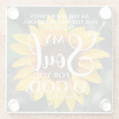 Psalm 42:1 Als die Hirschblume Sonnenblume Christl Glasuntersetzer (Rückseite)