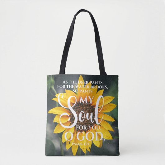 Psalm 42:1 Als die Hirschblume Sonnenblume Christl Tasche (Vorderseite)