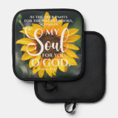 Psalm 42:1 Als die Hirschblume Sonnenblume Christl Topflappen (Vorderseite/Rückseite)