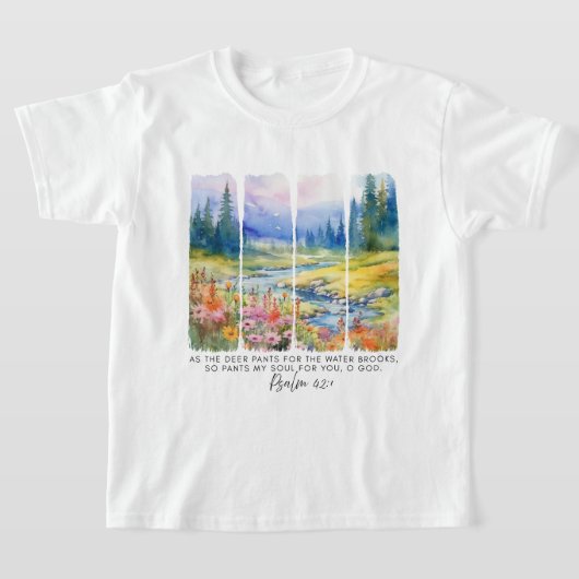 Psalm 42:1 Als die Pinselstriche der Hirschnatur T-Shirt (Ablage )