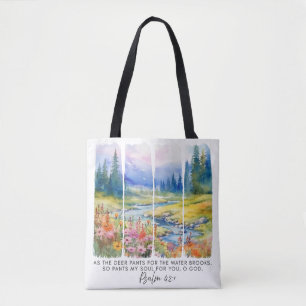 Psalm 42:1 Als die Pinselstriche der Hirschnatur Tasche