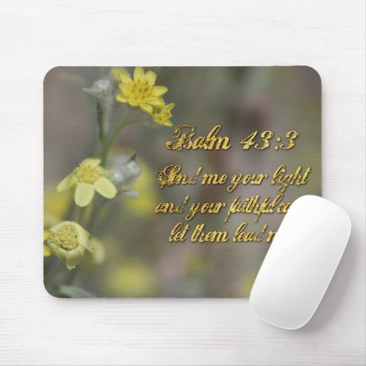 Psalm 43:3 Gelbe Wildblumen Mauspad (Mit Mouse)