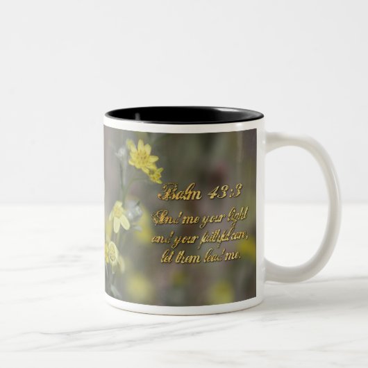 Psalm 43:3 Gelbe Wildblumen Zwei-Tone-Kaffee-Tasse Zweifarbige Tasse (Rechts)