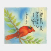 Psalm 46:10 Be Still Red Cardinal Scripture Nature Fleecedecke (Vorderseite (Horizontal))